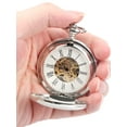 thumbnail image 6 of TSV Men's Mechanical Retro Pocket Watch, Classic Mechanical Movement Pocket Watch with Chain, 6 of 7