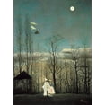 thumbnail image 2 of Rousseau, Henri 25x32 Black Ornate Wood Framed with Double Matting Museum Art Print Titled - Carnival Evening, 2 of 4