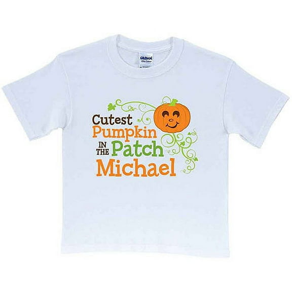 Personalized Cutest Pumpkin Toddler White T-Shirt