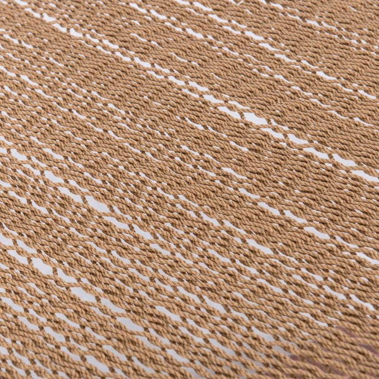 Lazy Daze 10 FT Double 2 Person Caribbean Rope Hammock, Hand Woven Polyester Hammock with Spreader Bars, 450 LBS Capacity, Tan
