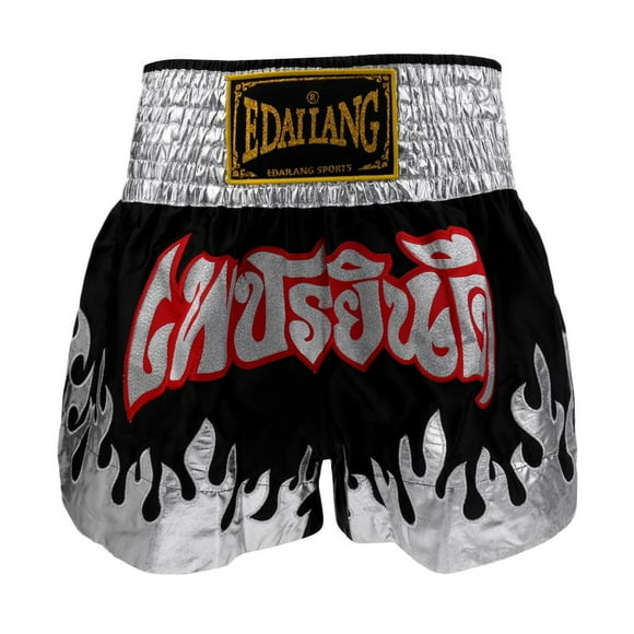Pantalones Cortos de de Boxeo boxeo en tailandia Thai Fighting Sanda MMA Shorts para Hombres Y Mujeres - Negro, SG