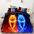 thumbnail image 4 of 3PCS Wolf Tiger Lion Animal Pattern Bedding Sets Home Bedclothes Super King Cover Pillowcase Comforter Polyester Bedding Set, 4 of 5