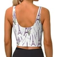 thumbnail image 3 of Bixox Women's Lavender Flowers Pattern Fitness Navel Tank Top U-Back Yoga Tank Top Sweatshirt Sports Bra, 3 of 7