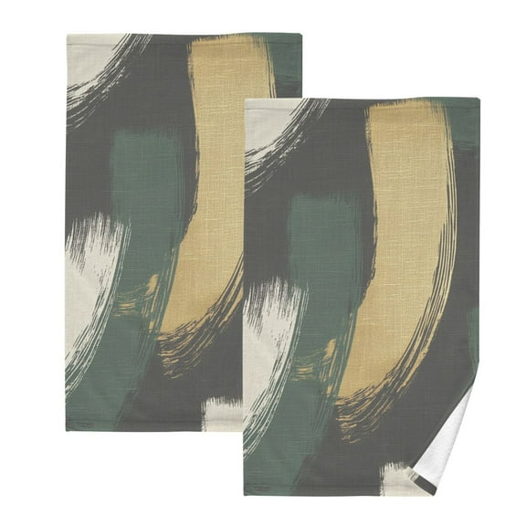 Vintage Texture Set of 2 Pure Cotton Towels, 16'' x 28'', Highly Absorbent and Soft