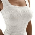 thumbnail image 5 of IWEMEK Womens Tank Top Summer Casual Trendy Sleeveless Shirt Square Neck Wide Shoulder Strap Vest Fashion White Crop Top, 5 of 7