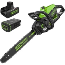 Greenworks 82V 18" (2.7kW Brushless) Prosumer Cordless Chainsaw, 4.0Ah Battery and 8A Dual Port Rapid Charger