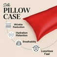 thumbnail image 4 of Amay Satin Silk Pillow Case Queen Size 20x30 Red Solid Silky Soft Zippered Pillow Cover – Anti-Aging Hair & Skin Care – Cool Touch Satin – No Frizz, No Wrinkles, 4 of 6