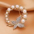 thumbnail image 4 of Broches de mariposa de diamantes, hebillas de bufanda bonitas de perlas, accesorios de ropa, 4 of 4
