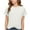 White, variant on Posijego Summer Tops for Women Textured Short Sleeve Crew Neck Casual T-Shirts Spring Soft Tunic Shirt for Ladies