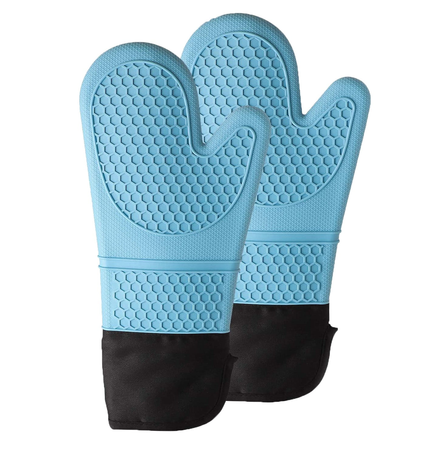 GOGEU Extra Long Oven Mitts and Pot Holder, Heat Resistant 572°F