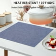 thumbnail image 5 of VCVCOO Elegant Thick Washable Heatproof Placemats Set of 4, Linen Dining Table Mats, Denim Blue, 5 of 10