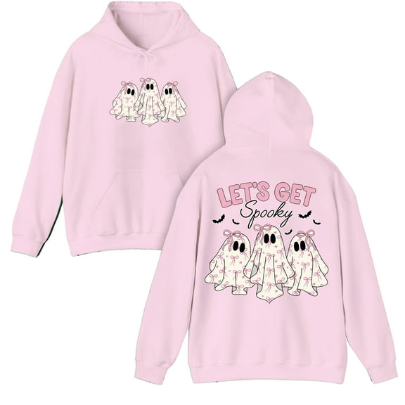 Funny Halloween Hoodie 2-Sided, Let’s Get Spooky Ghost Hoodie, Cute & Comfy Fall Outfit.