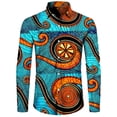 thumbnail image 2 of Camisa con botones para hombre nueva, camisas de manga larga con estampado africano Dashiki, ropa tradicional para parejas, ropa de calle de estilo étnico de hip hop, 2 of 4