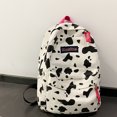 thumbnail image 2 of Mochila Estilo Preppy Mochila de estilo preppy para mujer con estampado de lona, ​​mochila grande informal para mujer (vaca), 2 of 5