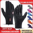 thumbnail image 2 of Guantes de invierno para hombre, guantes de ciclismo a prueba de viento, a prueba de frío, dedo completo, impermeables para exteriores, guantes de motociclismo para bicicleta, 2 of 5