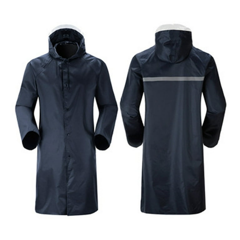 Men's Rain Jacket with Hood Waterproof Lightweight Active Long Raincoat