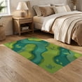 thumbnail image 2 of ODIKA Golf Chartreuse Koi Abstract Bug Botanical Terrain Shaped Pond Non-Slip Chair-Friendly for Dining Room, Under Table, Home Office, 2 of 7