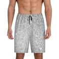 thumbnail image 1 of Fotbe Silver Mosaic Pantalones Cortos de Pijama para Hombre, Ropa de Dormir, Pantalones de Pijama Cortos para Hombre-X-Large, 1 of 6