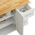 thumbnail image 4 of Kitchen Island on Wheels with Drop Leaf Tabletop, 43.31" Rolling Kitchen Cart with Spice Rack and Towel Rack, White Mobile Kitchen Cabinet, 4 of 8