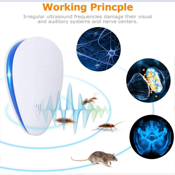 Appareil Répulsif Ultrasons Blanc - Anti-Moustique, Rats, Insectes