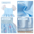 thumbnail image 3 of IPIO Girls’ Light Blue 3D Floral Tulle Party Dress with Sheer Puff Sleeves, 3 of 8