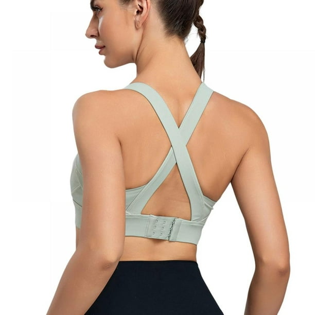 Pretty Comy Criss-Cross Back Racerback Sports Bras for Women - Padded  Seamless High Impact Support for Yoga Gym Workout Fitness - Walmart.com
