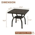 thumbnail image 6 of Cast Aluminum Outdoor Side Table, Anti-Rust Outdoor Square End Table, Patio Coffee Bistro Table for Indoor Garden Porch Balcony, Antique Bronze, 6 of 9