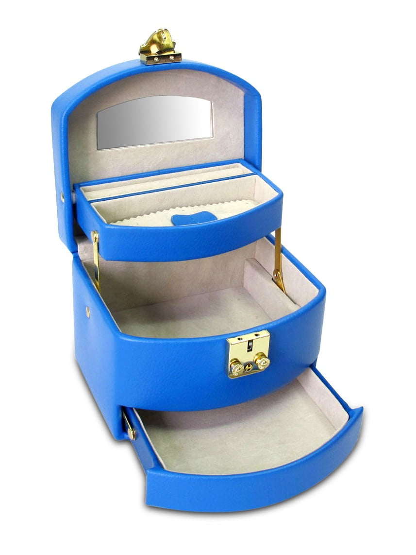 Morelle & Co Morelle Laura Monaco Blue Leather Expandable Jewelry Box