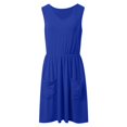 thumbnail image 5 of OSOLU Solid Color Women Casual Dress A-Line Knee Length V-Neck Sleeveless Waist Tie Summer Vacation Dresses Flowy Comfortable Dress Cute Sundress Dresses For Women 2025 Elegant Classy, 5 of 5