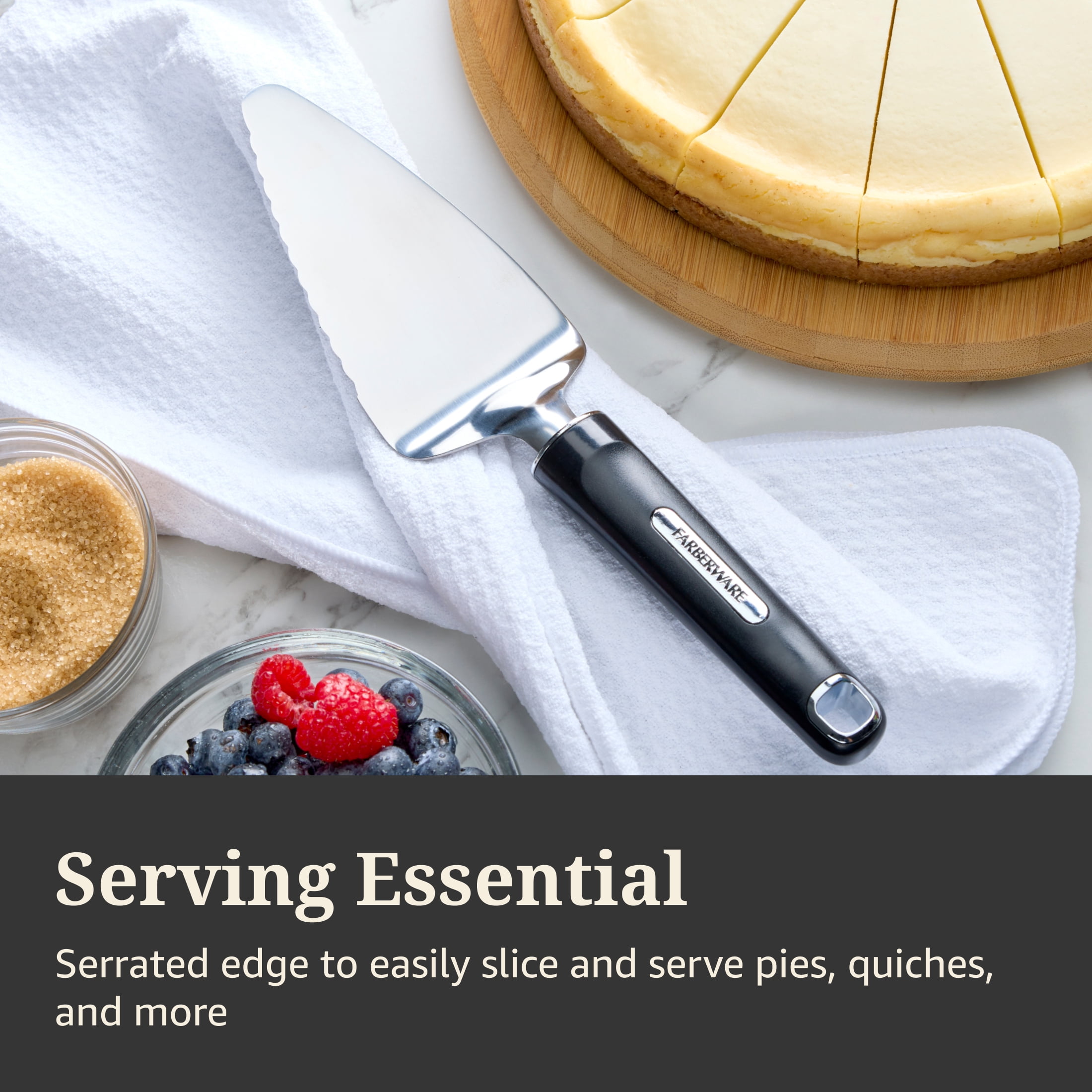 Farberware Professional Stainless Steel Pie Server with Black Handle