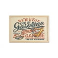 thumbnail image 1 of Vintage Trucks Wall Art with Frame, Grunge Style Poster Design Gasoline Station Garage Service Themed, Printed Fabric Poster for Bathroom Living Room, 35" x 23", Champagne Multicolor, by Ambesonne, 1 of 2