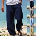 thumbnail image 3 of XINPING Mens Casual Pants Big and Tall Relaxed Fit Neutral Tone Casual Pants Stretch Waist -Resistant Flat-Front Chino Pant, 3 of 7
