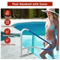 thumbnail image 2 of Huloretions Pool Stair Handrail,32"x22.5" Pool Handrail 304 Stainless Steel Swimming Pool Stair Rail for Inground Pool with Blue Grip Cover,375lbs Capacity, 2 of 6