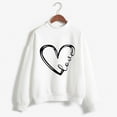 thumbnail image 4 of Baqcunre Crewneck Sweatshirts Printing Sweatshirt Top Long Sleeved Sweatshirt Casual Blouse Temperament Pullover Top(White 2 S-XXL),Womens Sweatshirt Womens Tops Valentine'S Day Shirts For Women, 4 of 5