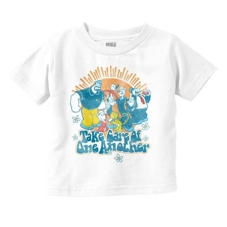 

Retro Popeye Take Care Of One Another Toddler Boy Girl T Shirt Infant Toddler Brisco Brands 4T