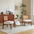 thumbnail image 2 of Woven Backrest and Wooden Frame Lounge Chairs / Minimalist Seating for Modern Spaces, 2 of 6