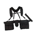 thumbnail image 3 of Cinturón de herramientas con tirantes, bolsa multiusos, bolsa para herramientas de jardinería, organizador de cinturón de trabajo para electricistas, Negro Rojo, 3 of 8