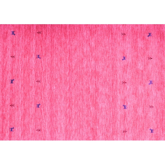 Ahgly Company Indoor Rectangle Abstract Pink Contemporary Area Rugs, 2' x 4'