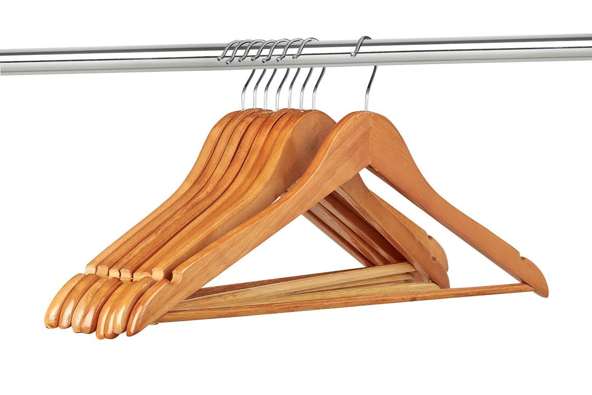 Sturdy Construction | FloridaBrands Wood Suit Hanger Set of 96 Cut Out Notches Black Wood