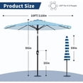 thumbnail image 2 of Parasol de Patio Extérieur de 10 Pi avec 8 Nervures Robustes, Protection UV et Parasol de Marché Imperméable avec Manivelle et Inclinaison à Bouton-Poussoir pour Piscine, Terrasse, Cour et Jardin, 2 of 6