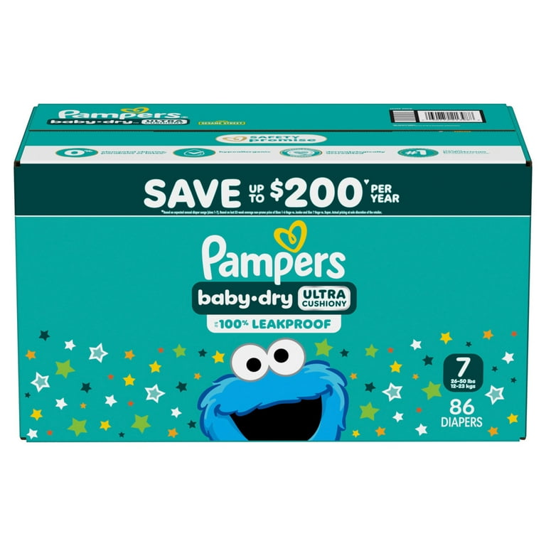 Pampers Baby Dry Baby Diapers,Size 7, 86 Count (Select for More