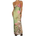 thumbnail image 1 of Biekopu Women Long Bodycon Dress,Floral Print V-Neck Sleeveless Sling Summer Backless Dress,Casual Daily Wear,S/M/L, 1 of 9
