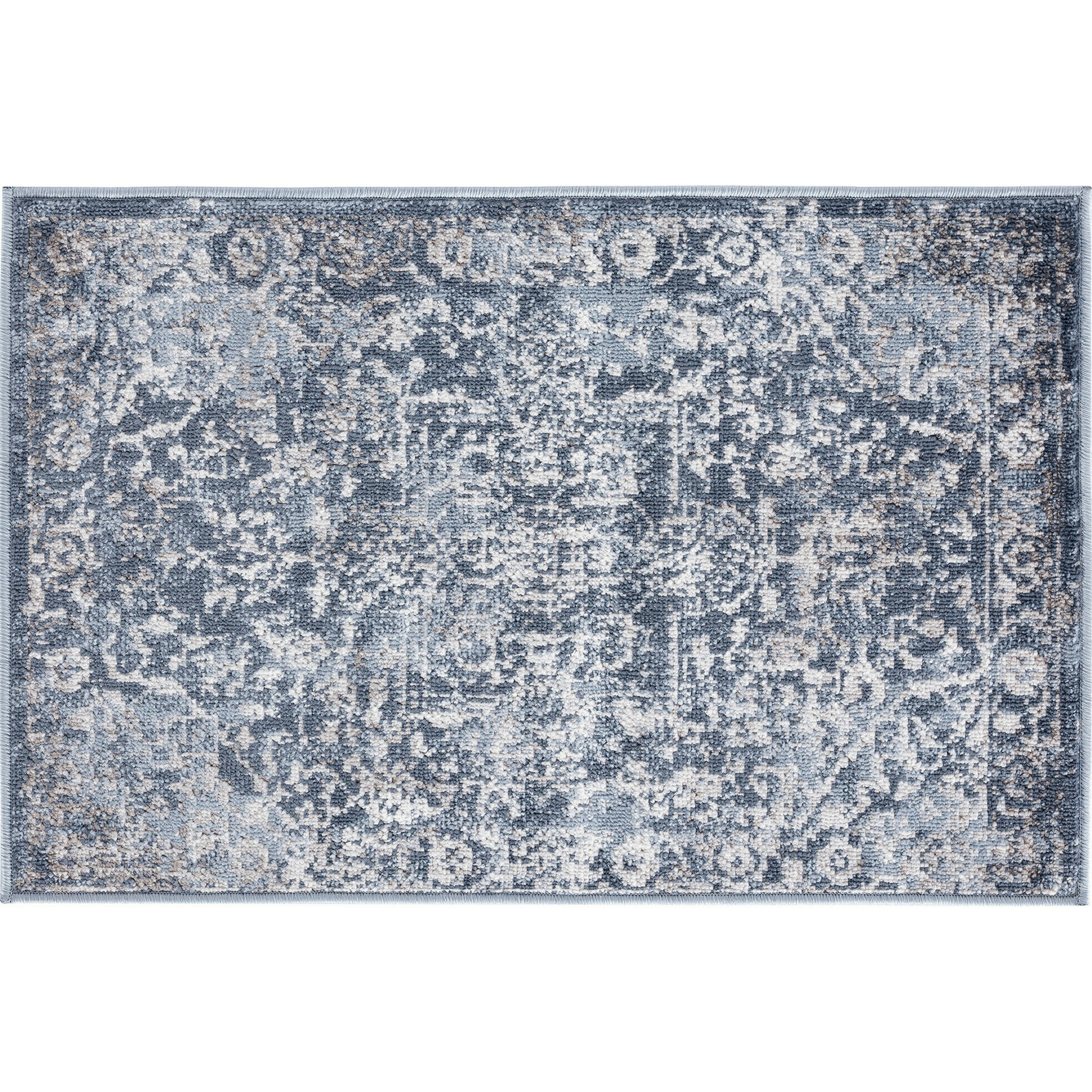 Bliss Rugs Traditional Indoor Doormat Oriental Floor Mat for Entrance, Indoor Door Mat | Blue, 2' x 3'