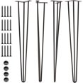 thumbnail image 3 of SPACEEUP 28" Hairpin Table Legs, 4PCS Coffee Desk Legs with Rubber Floor Protectors, 880lbs Load Capacity, Heavy Duty Black Metal Furniture Legs 3 Rods for DIY Bench Desk Dining End Table Chairs, 3 of 4