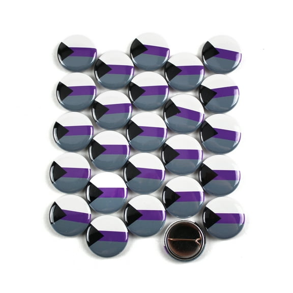 LGBTQ Demisexual Pride Flag Pinback Buttons - 1 Inch Round - 25 Pack