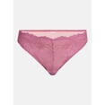 thumbnail image 5 of Joyspun Women's Sheer Lace Thong Panties, 3-Pair Set, Terracotta/Red/Black, Size L, 5 of 7