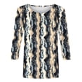 thumbnail image 3 of Cilsoka Ladies Tops and Blouses for Summer 2026, 3/4 Sleeve Shirts for Women Cute Floral Printed Round Neck Dressy Tunic Tops 2026 Summer Casual Going Out Outfits, Graphic Trendy Tees, 3 of 4