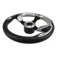 thumbnail image 5 of Pactrade Marine Boat Pontoon Non-Magnetic Steering Wheel Aluminum Frame Polyurethane (PU) Sleeves 3 Spokes 12-1/2" Diameter Aluminum Hub with 3/4" Tapered Bore (Silver, Black Spokes), 5 of 6
