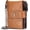 Yellow Brown, variant on BULLCAPTAIN Men's Genuine Leather RFID Blocking Bifold Chain Wallet with Double Zipper Coin Pockets, Black