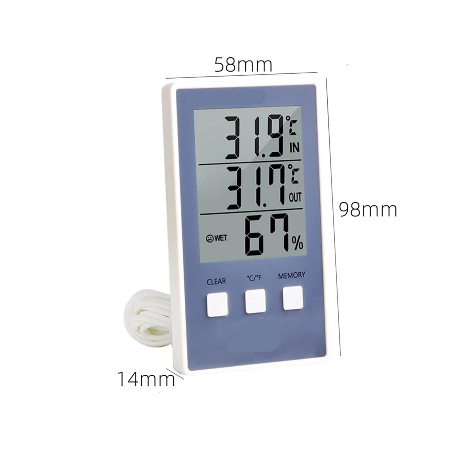 Digital Thermometer Hygrometer Indoor Outdoor Temperature Humidity Sensor Probe Weather Station